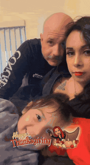 Michael Karl McNeil with Ellie and Isabella at Thanksgiving, 2022
